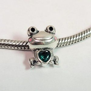 Charm for Pandora Bracelet, Frog Silver 925